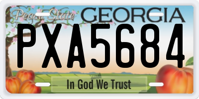 GA license plate PXA5684
