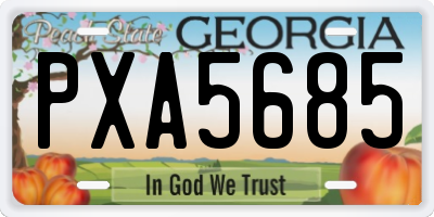 GA license plate PXA5685