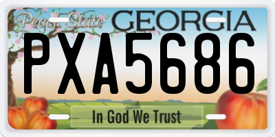 GA license plate PXA5686