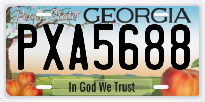 GA license plate PXA5688