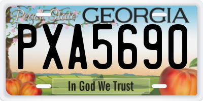 GA license plate PXA5690