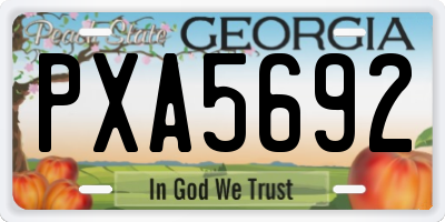 GA license plate PXA5692