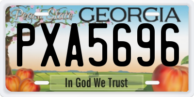 GA license plate PXA5696
