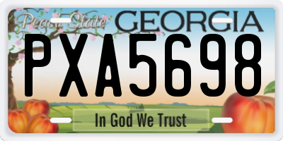 GA license plate PXA5698