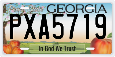 GA license plate PXA5719