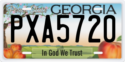 GA license plate PXA5720