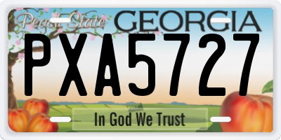 GA license plate PXA5727