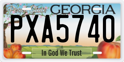 GA license plate PXA5740