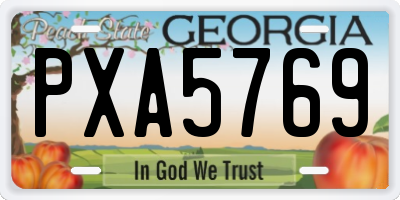 GA license plate PXA5769