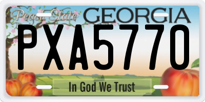 GA license plate PXA5770