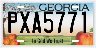 GA license plate PXA5771