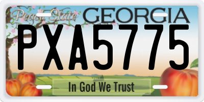 GA license plate PXA5775