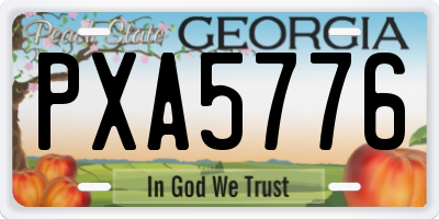GA license plate PXA5776