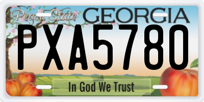 GA license plate PXA5780