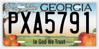 GA license plate PXA5791