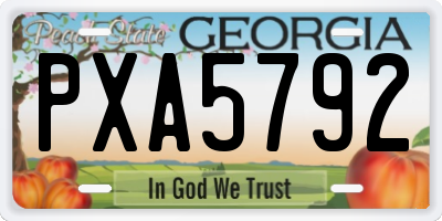 GA license plate PXA5792