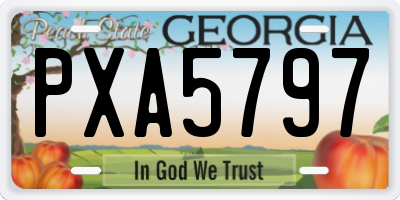 GA license plate PXA5797