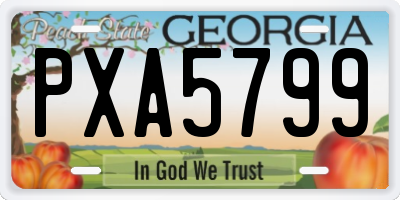 GA license plate PXA5799