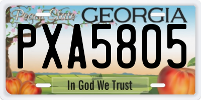 GA license plate PXA5805