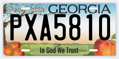 GA license plate PXA5810