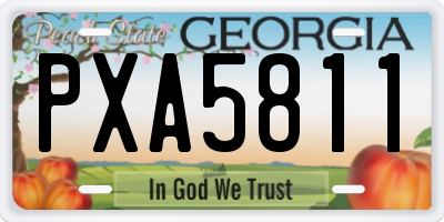 GA license plate PXA5811