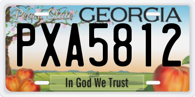 GA license plate PXA5812