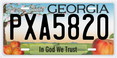 GA license plate PXA5820