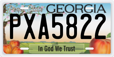 GA license plate PXA5822