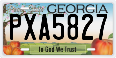 GA license plate PXA5827