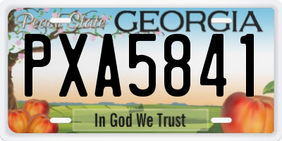 GA license plate PXA5841