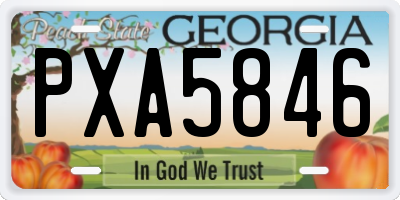 GA license plate PXA5846