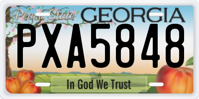 GA license plate PXA5848