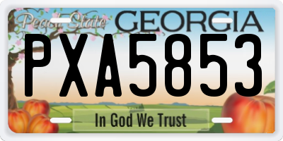 GA license plate PXA5853