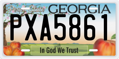 GA license plate PXA5861