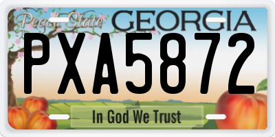 GA license plate PXA5872