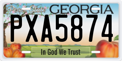GA license plate PXA5874