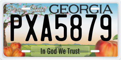 GA license plate PXA5879