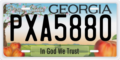 GA license plate PXA5880