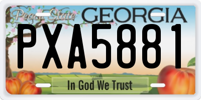 GA license plate PXA5881