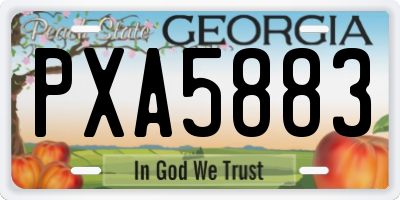 GA license plate PXA5883