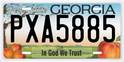 GA license plate PXA5885