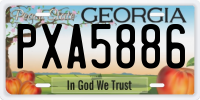 GA license plate PXA5886