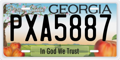 GA license plate PXA5887
