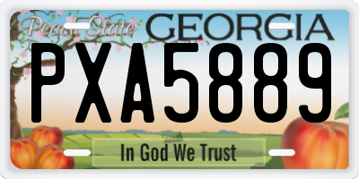 GA license plate PXA5889