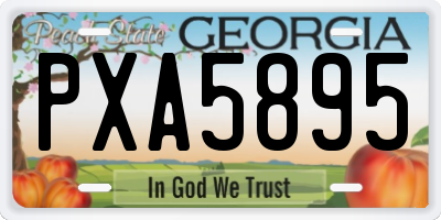 GA license plate PXA5895