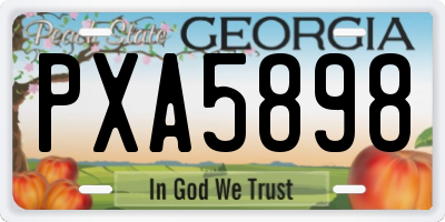GA license plate PXA5898