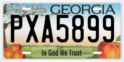 GA license plate PXA5899