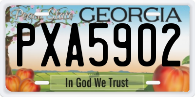 GA license plate PXA5902