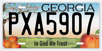 GA license plate PXA5907