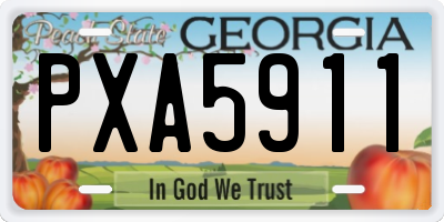 GA license plate PXA5911
